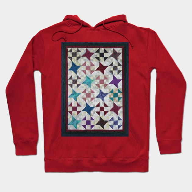 Churn Dash and Falling Stars Quilt Hoodie by JeanGregoryEvans1